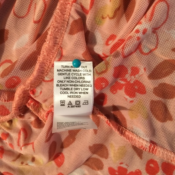 Ruffle Mesh Tunic Orange Sz L - Picture 6 of 6